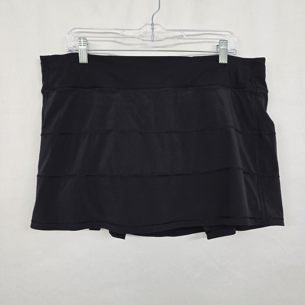Lululemon Pace Rival Skirt - Skort 15" Women's 14 Tall Black 4-Way Stretch